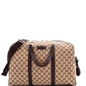 Gucci Medium Convertible Boston Carry On Duffle Bag GG Canvas